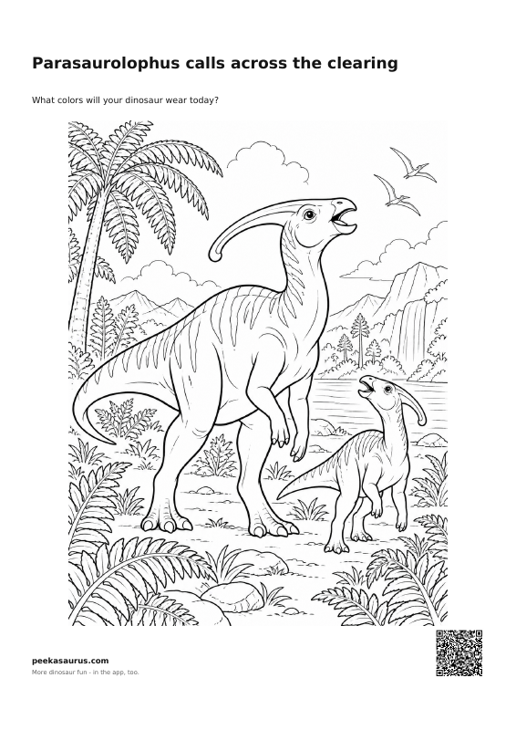 Parasaurolophus calls across the clearing