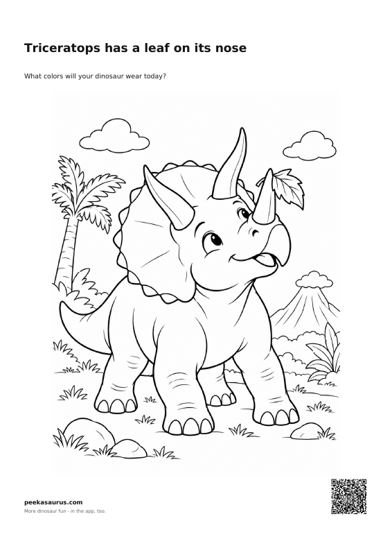 Triceratops has a leaf on its nose